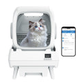 FRCFRC Automatic Cat Litter Box Self Cleaning - App Control, Cat Toilet Records, Suitable for Big Cats, Medium Cats, Kittens and Multi-Cat Families, Anti-Pinch, Low Noise【Assembly Required】- White