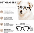 G003 Dog Pet Retro Glasses Hipster Nerd Costume Clear Lens Sunglasses Fits Medium Dogs 18-40 lbs (80s Black-Clear)