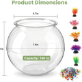 1 Gallon Clear Plastic Fish Bowl Set with 5 Artificial Plants and Stones