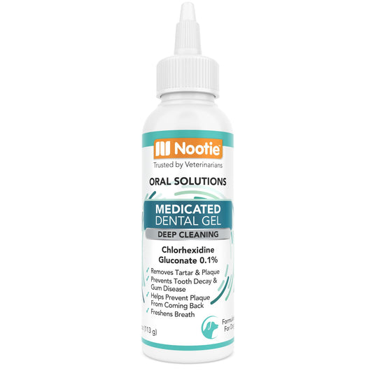 Nootie Medicated Dental Gel for Dogs, Dog Breath Freshener, Cleans Teeth for Dogs - Prevents Plaque and Tartar Dog Oral Care, 4oz