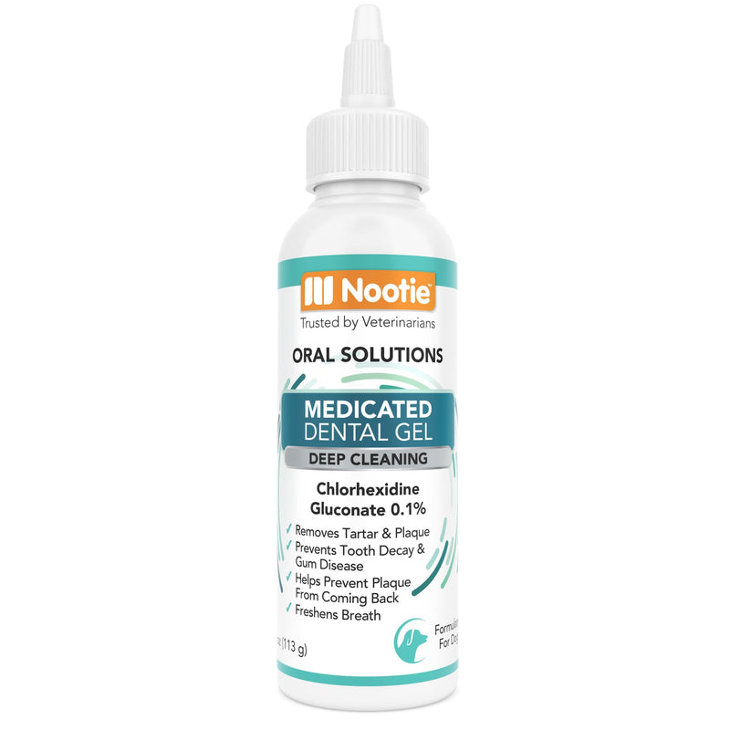 Nootie Medicated Dental Gel for Dogs, Dog Breath Freshener, Cleans Teeth for Dogs - Prevents Plaque and Tartar Dog Oral Care, 4oz