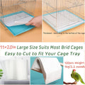 Firdnyohs 100PCS Bird Cage Liner Papers, Disposable Cage Paper Liners Precut Absorbent Cushion Pad Mat Accessories for Pet Bird Parrot (White)