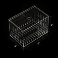 Acrylic Fish Tank Isolation Box 6"x4"x4" - No Assembly - Clear View Breeding Hatchery with Suction Cups & Feeding Kit (F