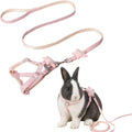 Rabbit Harness Leash Small Pet Adjustable Escape Proof Vest (Pink,Small)