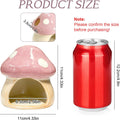 Betta Fish Tank Accessories, 4.33" Ceramic Mushroom Aquarium Decor, Pink