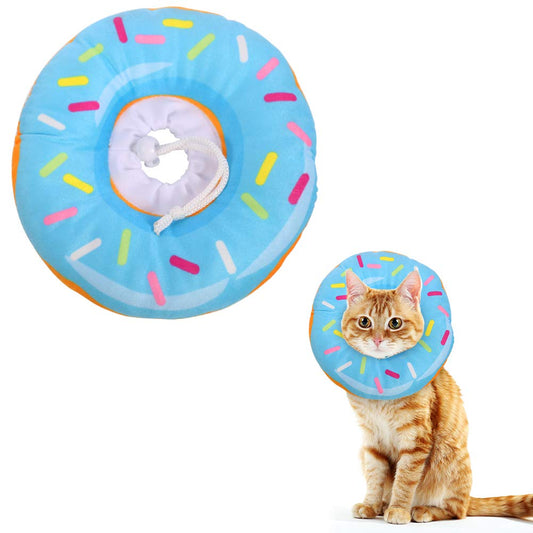 FRIUSATE Soft Cat Recovery Collar - Adjustable Donut Cone to Stop Licking, Comfortable & Lightweight for Cats & Kittens After Surgery