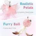 SONGWAY Cat Wand Toys for Indoor Cats - Cat Toy Set with Retractable Teaser Wand and 6 PCS Fairy Feather Toy Refills, Butterfly Tassel Plush Cat Toys Interactive, Pink