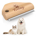 Tivray Dog Brush for Shedding, Deshedding Brush for Dogs, Pet Hair Removal Tool, Painless Wood Remover for Pet Hair, Cats, Horses Cleaning, Grooming, Short and Long Fur, Ergonomic Design, 4.3inch