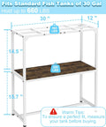 Mondazie 20-30 Gallon Fish Tank Stand, 30" L x 12" W x 32.2" H, White