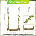 Hiwzitar Natural Wood Bird Swing Perch with Decorative Leaves - 7.1" Durable Bird Stand Platform Toy for Cage, Hanging Budgie Parakeet Hammock Accessories for Lovebirds, Cockatiels, Conures, Finches