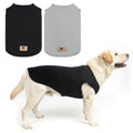 KOOLTAIL Boy Dog Clothes for Large Dogs, 2 Pack Cotton Summer Dog T Shirts UV & Insect Protection for Outdoor Camping, Anti-Hair Loss & Breathable Sleeveless Pet Vest Tank Tops Apparel,Black & Grey,XL