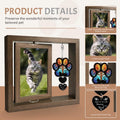 Pet Memorial Gifts for Loss of Cats- 360° Rotating Wooden Photo Frame for 4x6 Photo-Cat Loss Sympathy Gift for Cat Lover