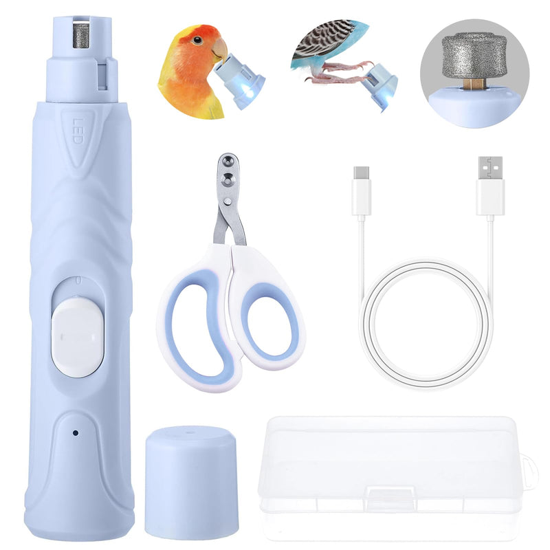 LUKHMELF Bird Nail Grinder,Bird Beak Grinder,Silenced Bird Nail File with LED Lamp,Suitable for Budgerigars,Parakeets,Conure,Parakeets,Crested Myna,Lovebirds, Finches.