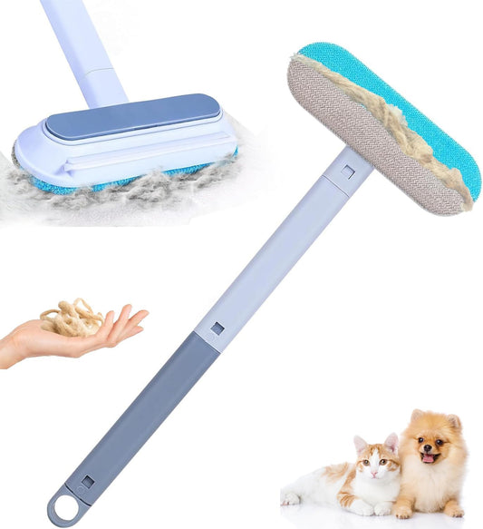 4 in 1 Pet Hair Remover, Reusable, Effective Cat and Dog Hair Removal Cleaning Tool with 17-Inch Extra Long Handle Multi