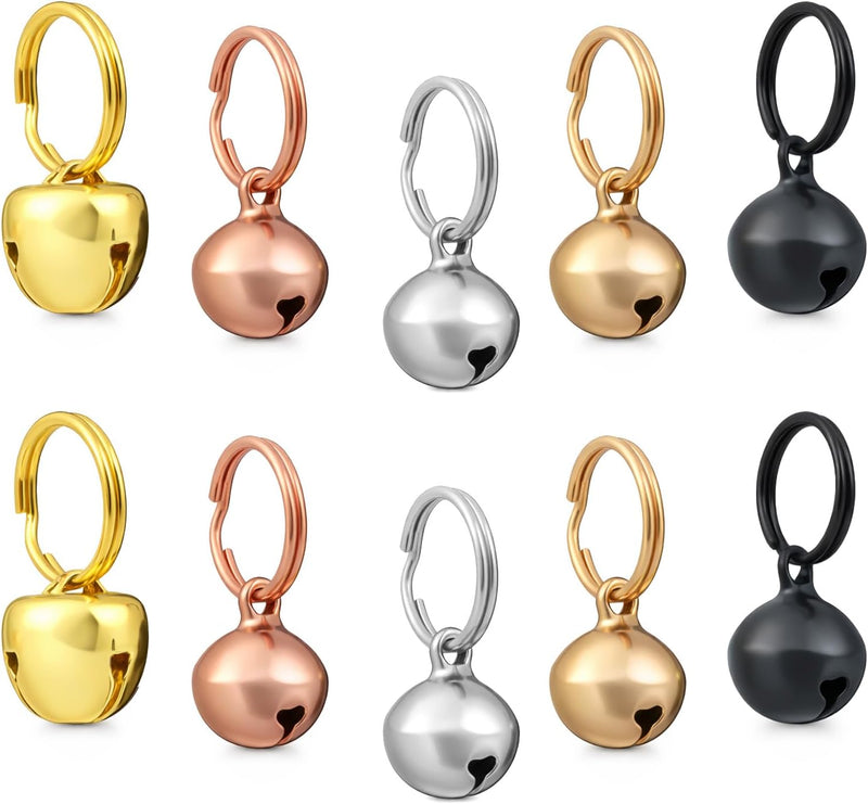 10Pcs Small Bells for Dog Collar, 1/2 Inch Pet Bells for Small Dogs And Cats for Puppy Collars Stainless Steel Anti-Lost