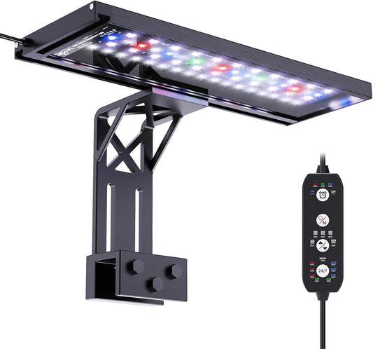SEAOURA Clip On Aquarium Light for Plants-24/7 Fish Tank Light, 12-20 Inch