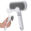 Pet Steam Brush, 3-in-1 Cat and Dog Grooming Brush for Shedding, Pet Hair Cleaning, Massage, Self Cleaning Spray Comb for Long and Short Hair (White)