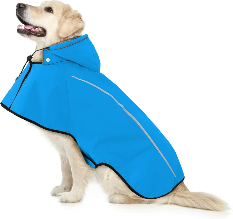 Mile High Life Dog Raincoat, Adjustable Waterproof Pet Rain Jacket, Reflective Hooded Poncho for Small Medium Large Dogs