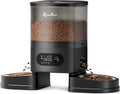 DownyPaws Automatic Cat Feeder 2 Cats, Rechargeable Timed Food Dispenser BK
