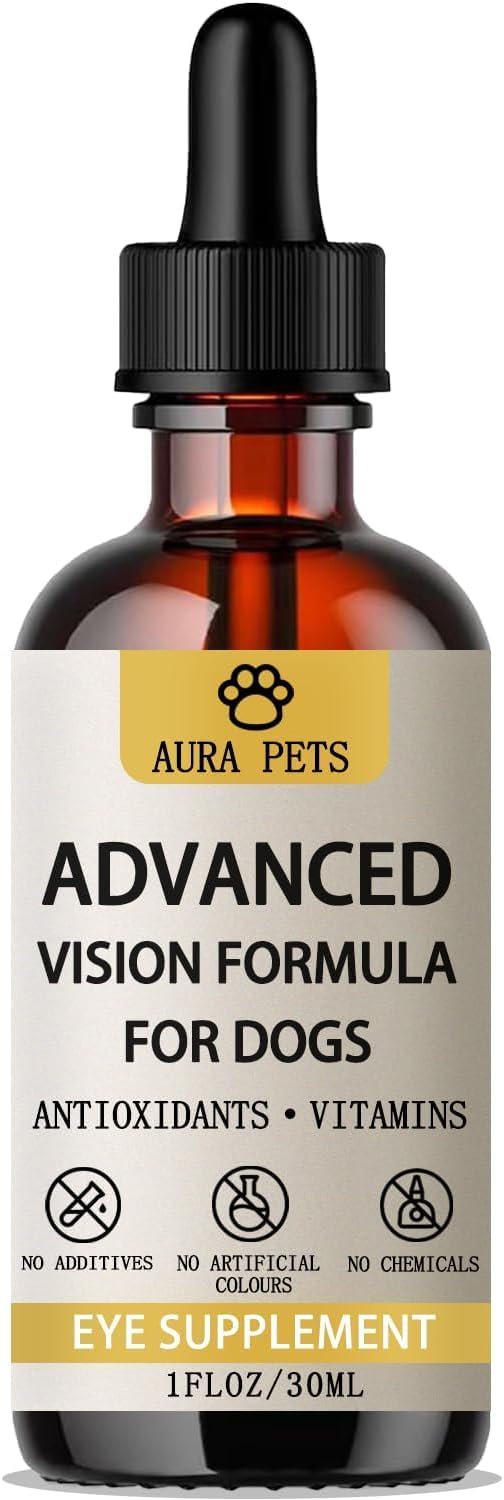 Aura Pets Advanced Vision Formula for Dogs - Eye Health Support with Lutein
