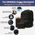 Rubyloo Dog Travel Backpack for Supplies - Dog Diaper Bag with Travel Bowls