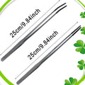 2Pcs Reptile Feeding Tong with Rubber Tip Aquarium Tweezers Stainless Steel Straight Curved Feeding Tong Long Handle Ter