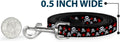 Buckle-Down Pet Leash - Skulls & Stars Black/White/Red - 4 Feet Long - 1" Wide