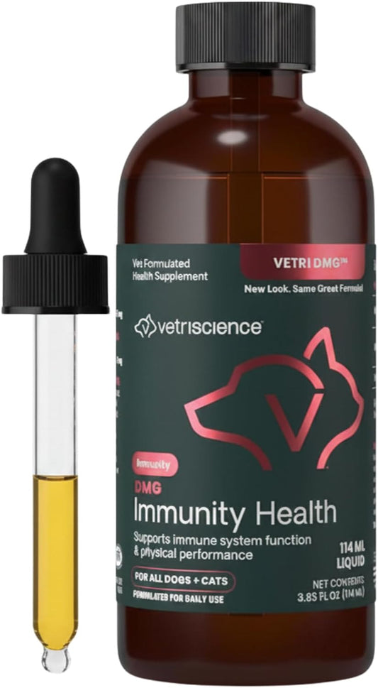 VetriScience DMG Immunity Health Easy-Dose Liquid for Dogs and Cats, 114 ml