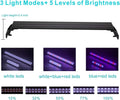 hygger 14W Full Spectrum Aquarium Light with Aluminum Alloy Shell Extendable Brackets, White Blue Red LEDs, External Con