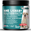 PET LOL HMR Lignan + Melatonin + Biotin + Milk Thistle for Dogs | 4-in-1 Formula | Adrenal Support & Normal Cortisol Levels | Skin, Coat, & Digestive Health | 90 Chewable Tablets | Natural Beef Flavor