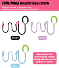 Hands Free Double Dog Leash for Two Dogs, No Tangle 360° Swivel Fit for Small and Medium Breeds, Adjustable Split Leads 
