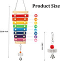 Large Parrot Suspensible Xylophone Toy, Multicolored Natural Wooden Bird Chewing Toys with Grinding Stone for Large, Med