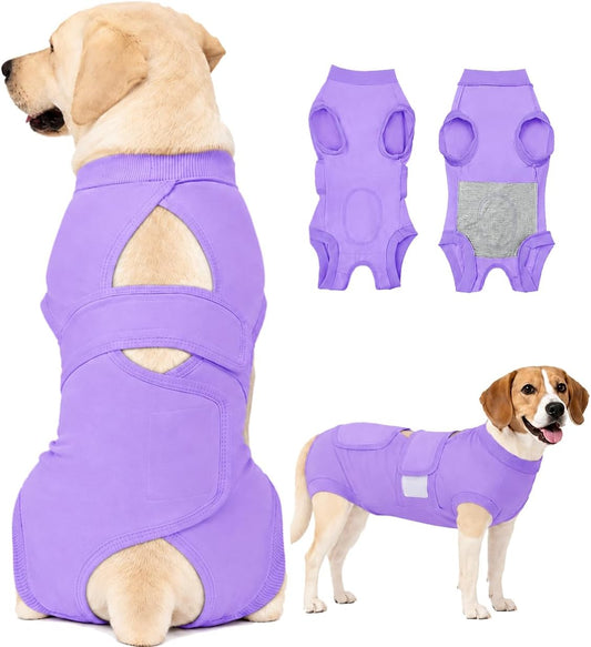 Lukovee Recovery Suit for Dogs, Female Male Spay Neuter Surgery Onesie, L