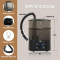 WACOOL Reptile Fogger Mister 4L No-Leak Top-Fill Water Humidifier - Digital Timer Terrarium Fogger with Adjustable Fog V