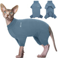 ROZKITCH Sweater for Cat, Breathable Soft Jumpers for Sphynx Only, Coat with Four Legs, Warm Sweater T-Shirt Pajamas Jumpsuit Vest Cornish Rex, Devon Rex, Peterbald Blue XL