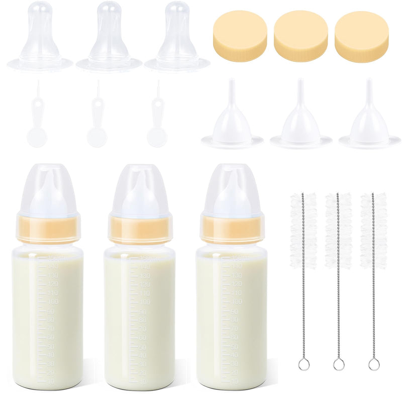 ASEVAT 5 oz 3PackPet Feeding Bottle, Anti-Choking Puppy Feeder Design,with 3pcs Replaceable and Reusable Silicone Nipples for Feeding Puppies, Kittens, Small Animals