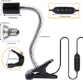 LUCKY HERP Reptile Heat Lamp with Clamp, Aquarium Turtle Tank Basking Light with 360° Rotatable Timing & Dimming and 2 P