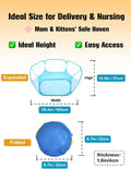 Cat Birthing Box - Foldable, Portable Whelping Nesting Box for Pregnant Cats & Dogs with Easy Storage, Indoor/Outdoor Puppy & Kitten House, Pet Birth & Whelping Pool Nursing Essentials Supplies Kit