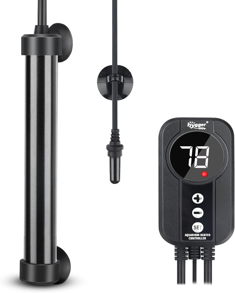 hygger Marine Aquarium Heater 50W 100W 200W 300W 500W,Titanium Heater with Temperature Calibration,Digital LED Controlle