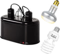 REPTI ZOO Reptile Heat Lamp Combo Pack with Dual Reptile Light Fixture, 100W Intense Basking Spot Light UVA Daylight Hea