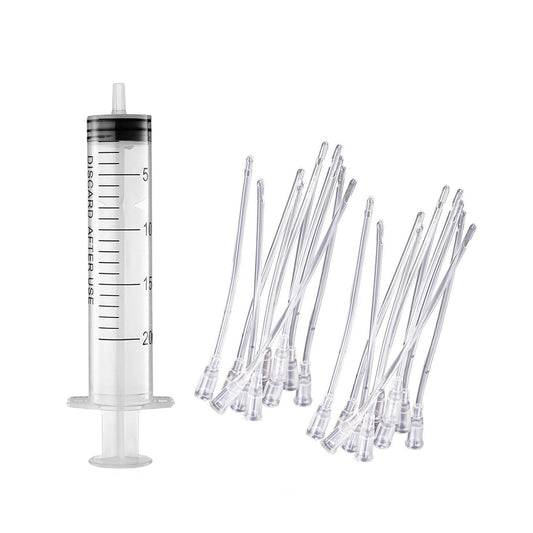 Baby Bird Feeding Syringe Set, Pet Parrot Milk Feeding Syringe with Tubes, Parrot Feeding Tubes Measuring Tools for Feeding Pets Scientific Industrial Labs… (20ml)