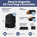 Rubyloo Dog Travel Backpack for Supplies - Dog Diaper Bag with Travel Bowls