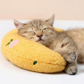 Yellow Pet Calming Pillow Indoor U Shape Soft Fluffy Relief Sleeping Bed Pillow for Dogs Cats