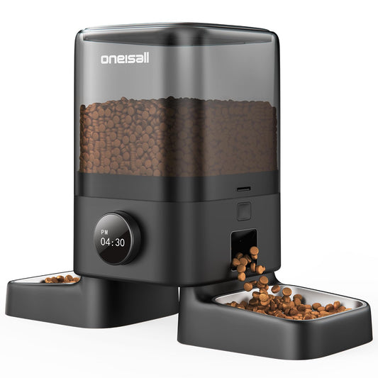 oneisall Automatic Cat Feeder for 2 Cats, 20 Cups/5L Auto Cat Feeder, Automatic Cats Food Dispenser for Small Pets Indoor, Timed Pet Feeder for Dry Food