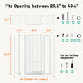 COMOMY 71" Extra Tall Pet Gate, 29.5-40.6" Wide with Adjustable Cat Door