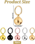 10Pcs Bell for Dog Collar Cat Bell Small Dog Bells with Key Rings Stainless Steel for Puppy Collars Pet Accessories (Sil