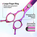 Professional Curved Thinning Shears Dog Grooming Scissors 7.5'' Rainbow Curved Thinner Scissors for Grooming Large Dogs 
