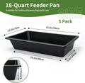 5 Pack Plastic Water Trough,18 Quart Large Livestock Feeder Trough
