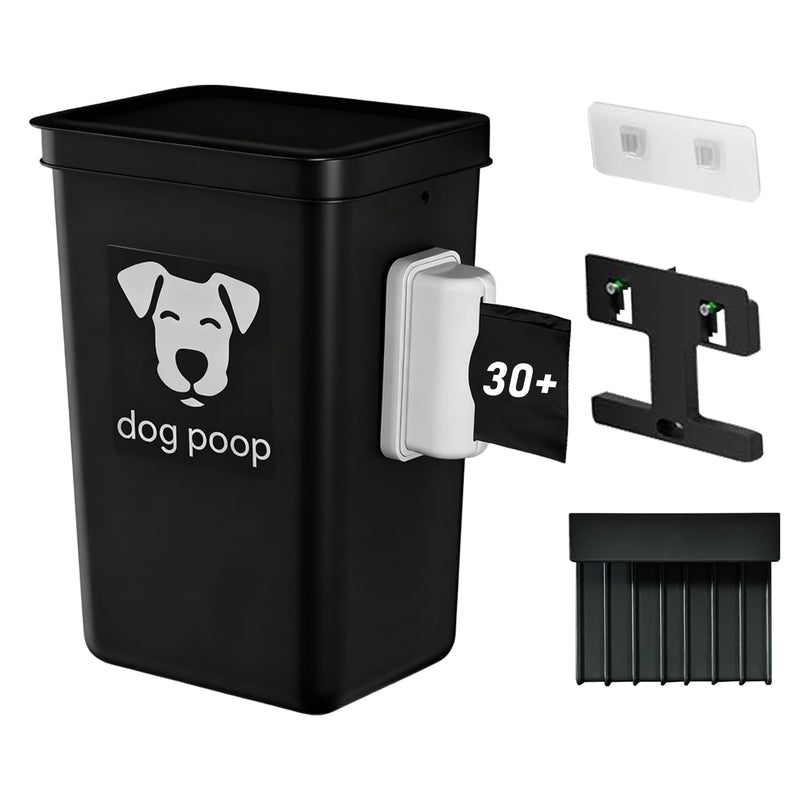 XONYOOM Dog Poop Trash Can Outside, 3.1 Gallon Dog Waste Container Pet Poop Trash Can with Lid Hanging for Fence, Garbage, Outdoors, Counter Top