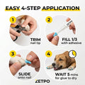 zetpo Dog Nail Caps & Claw Caps (60 pcs) - Anti Slip Dog Toe Grips & Covers for Hard Floors - Instant Traction & Mobilit